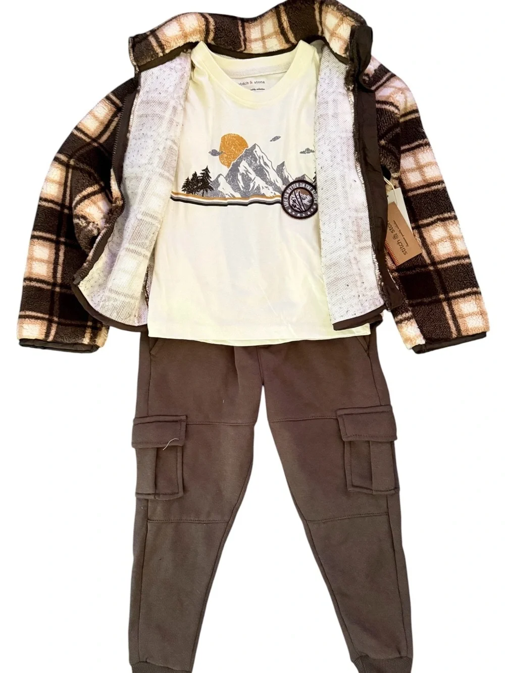 3-Pc Set Jacket T-Shirt 4-Pocket Joggers By Stitch & Stone Boys Sz 7